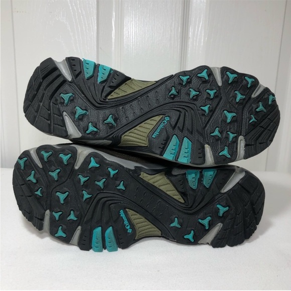 Columbia Omni Tech BL3638365 Leather Mesh Green Grey Women Hiking Boots 7 - Picture 8 of 9